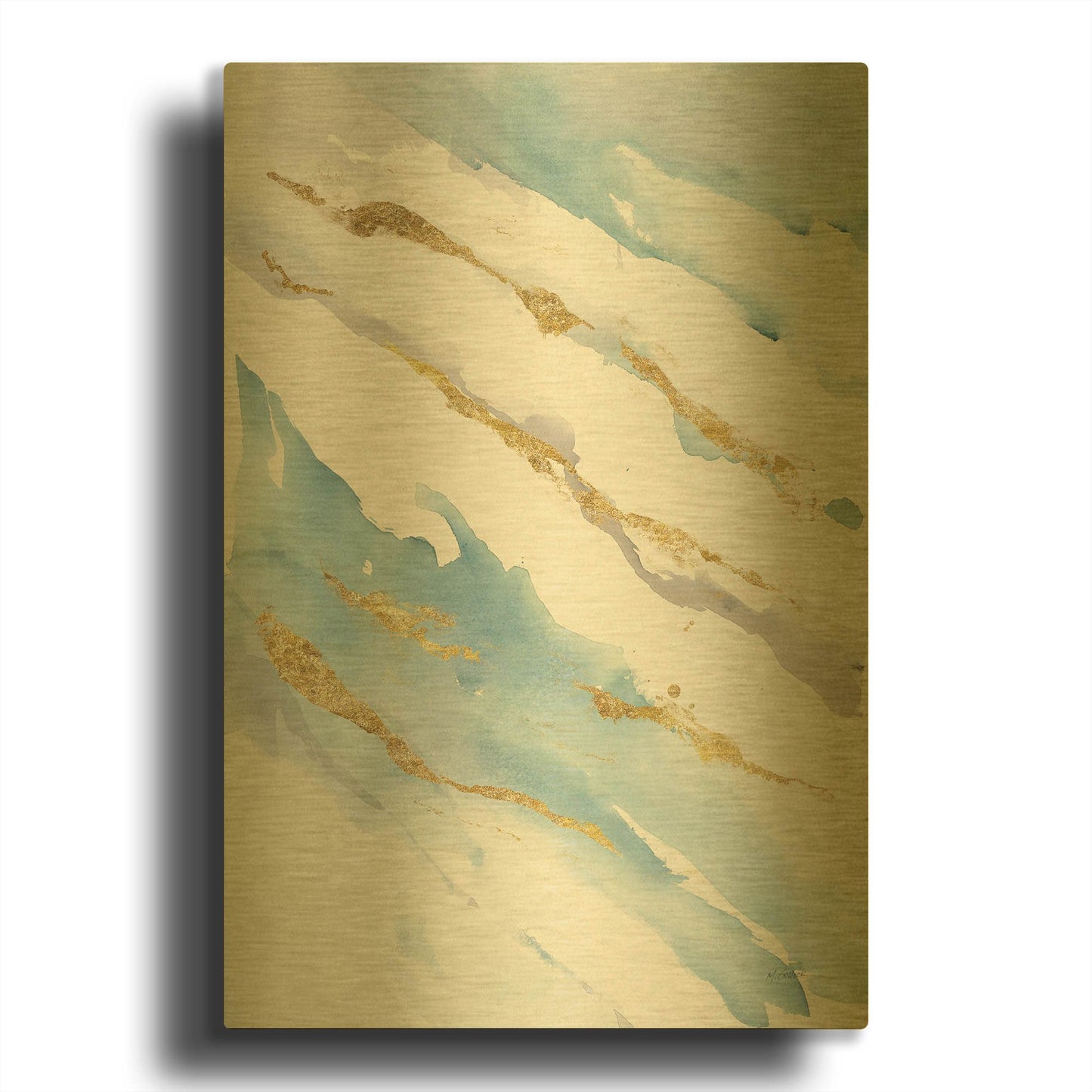 'Drift V2' By Mike Schick Gold Metal Wall Art