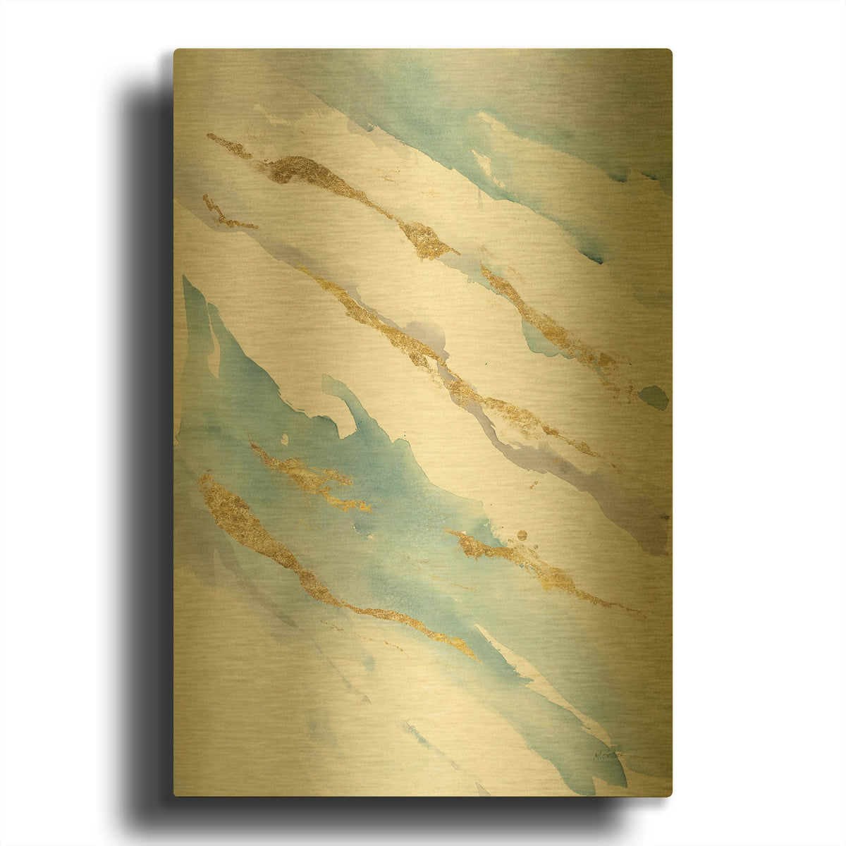 'Drift V2' By Mike Schick Gold Metal Wall Art