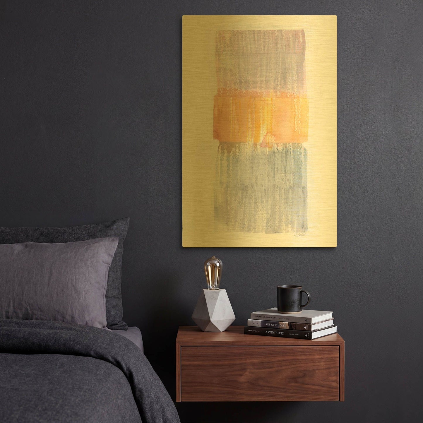 'Test Drive V2' By Mike Schick Gold Metal Wall Art