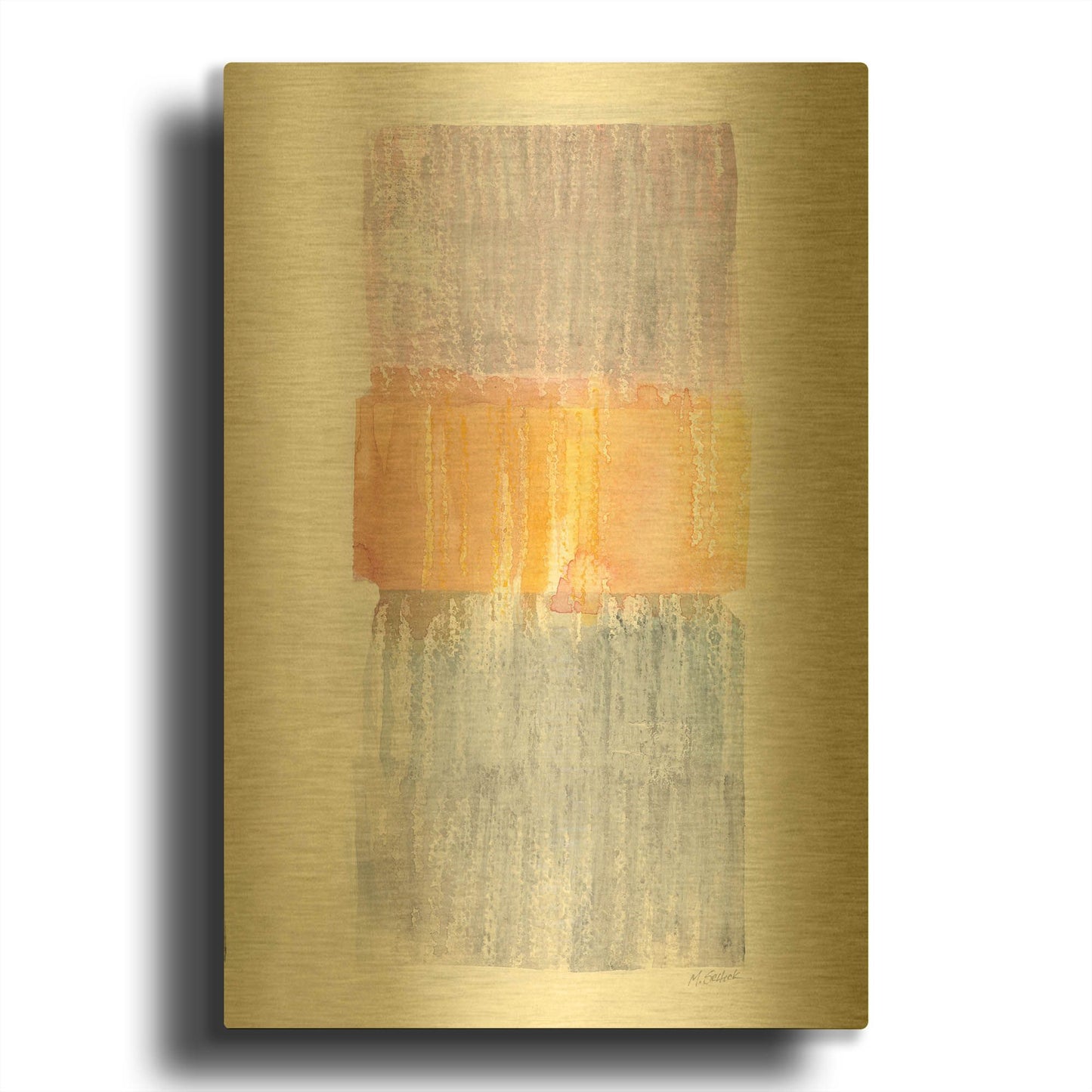 'Test Drive V2' By Mike Schick Gold Metal Wall Art