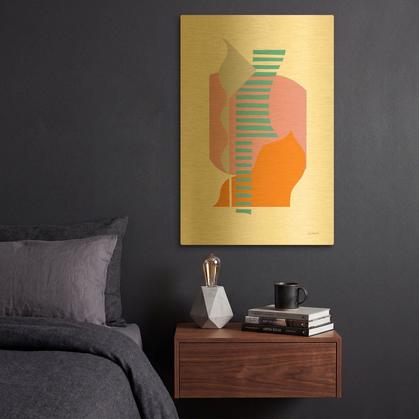 'Boardwalk' By Mike Schick Gold Metal Wall Art