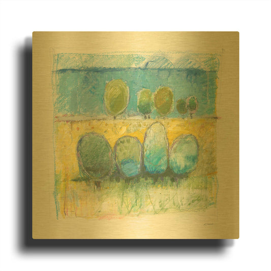 'Morning Grove' By Mike Schick Gold Metal Wall Art