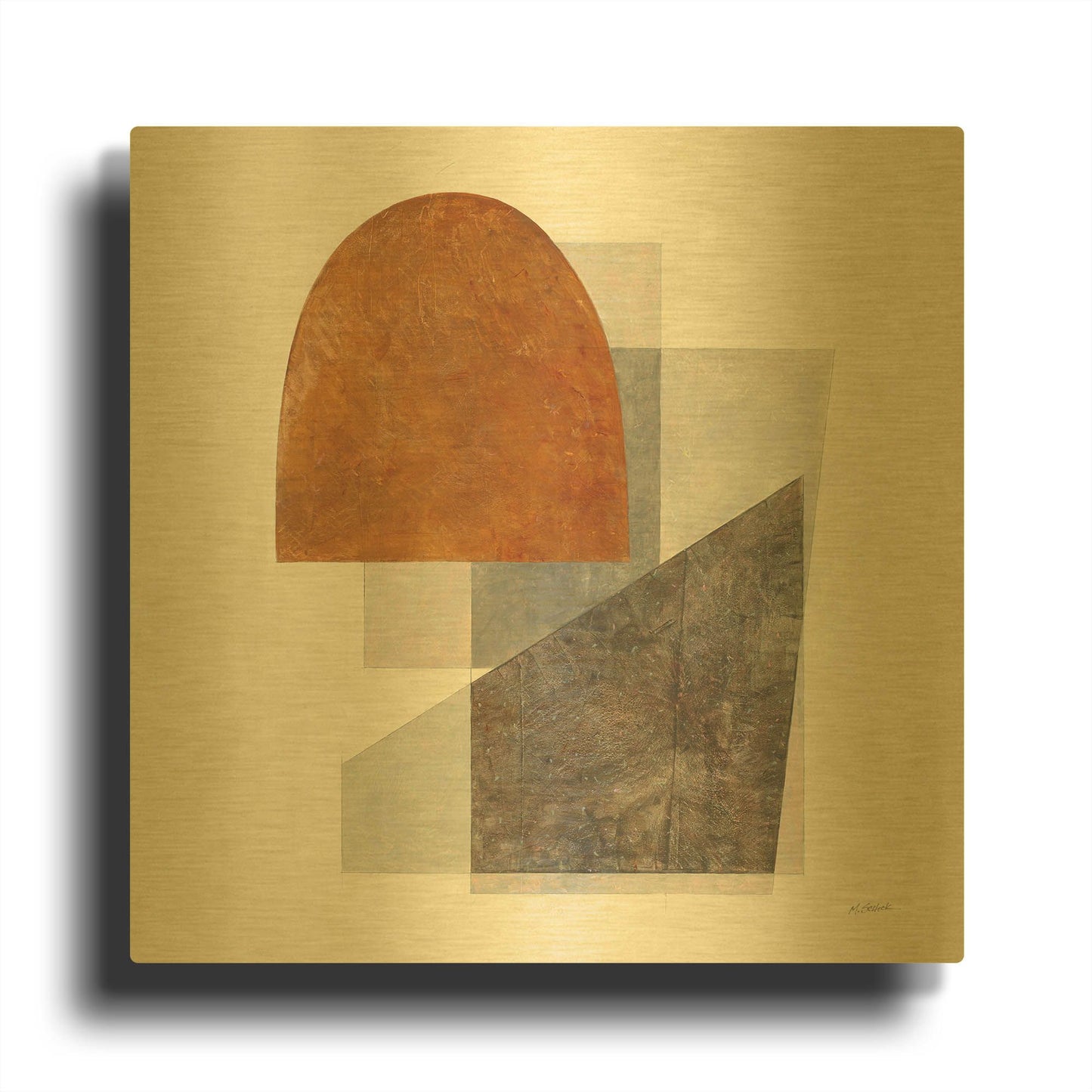 'Quintet I' By Mike Schick Gold Metal Wall Art