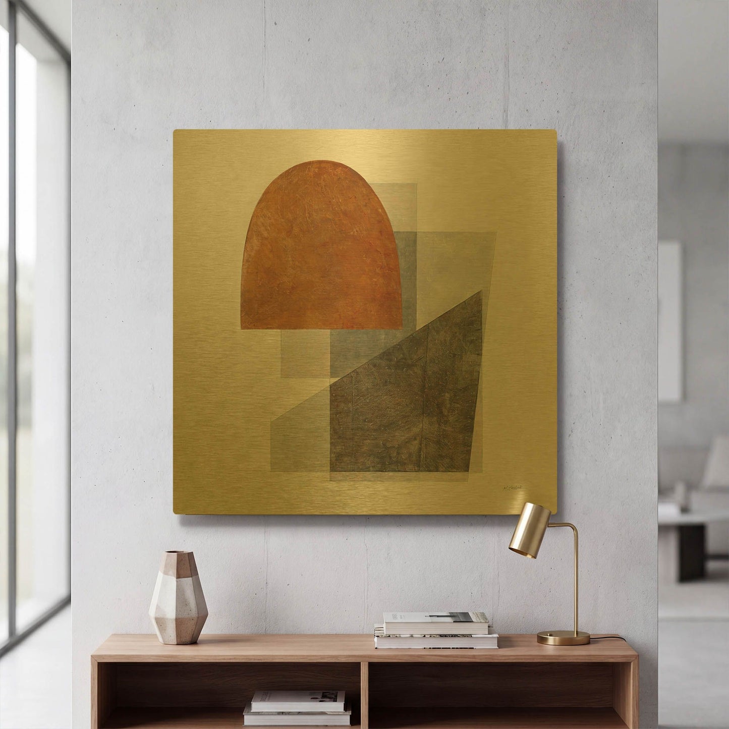 'Quintet I' By Mike Schick Gold Metal Wall Art