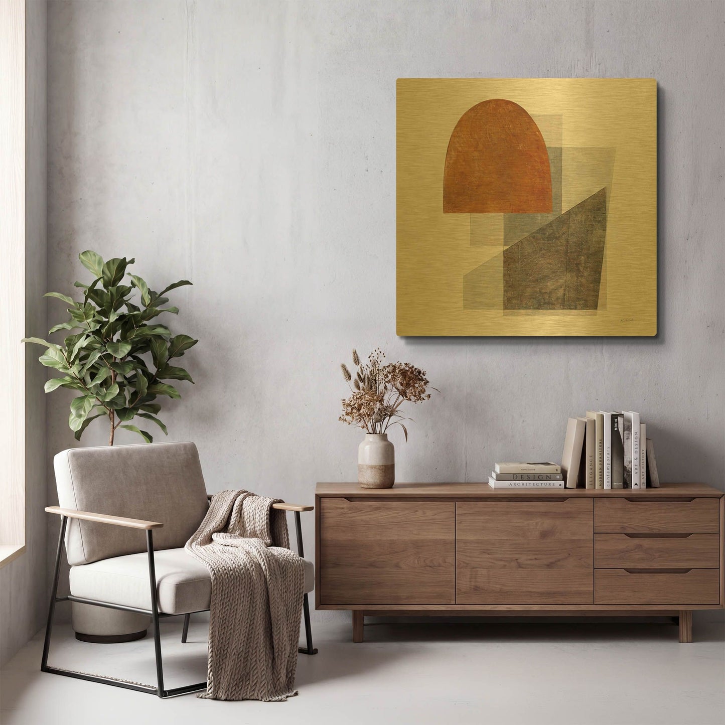 'Quintet I' By Mike Schick Gold Metal Wall Art