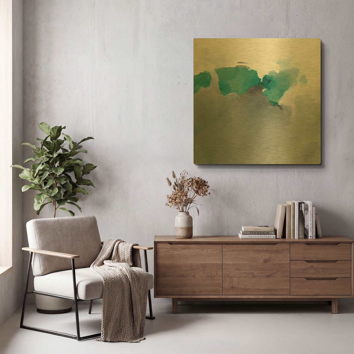 'Dark To Light Peacock' By Mike Schick Gold Metal Wall Art