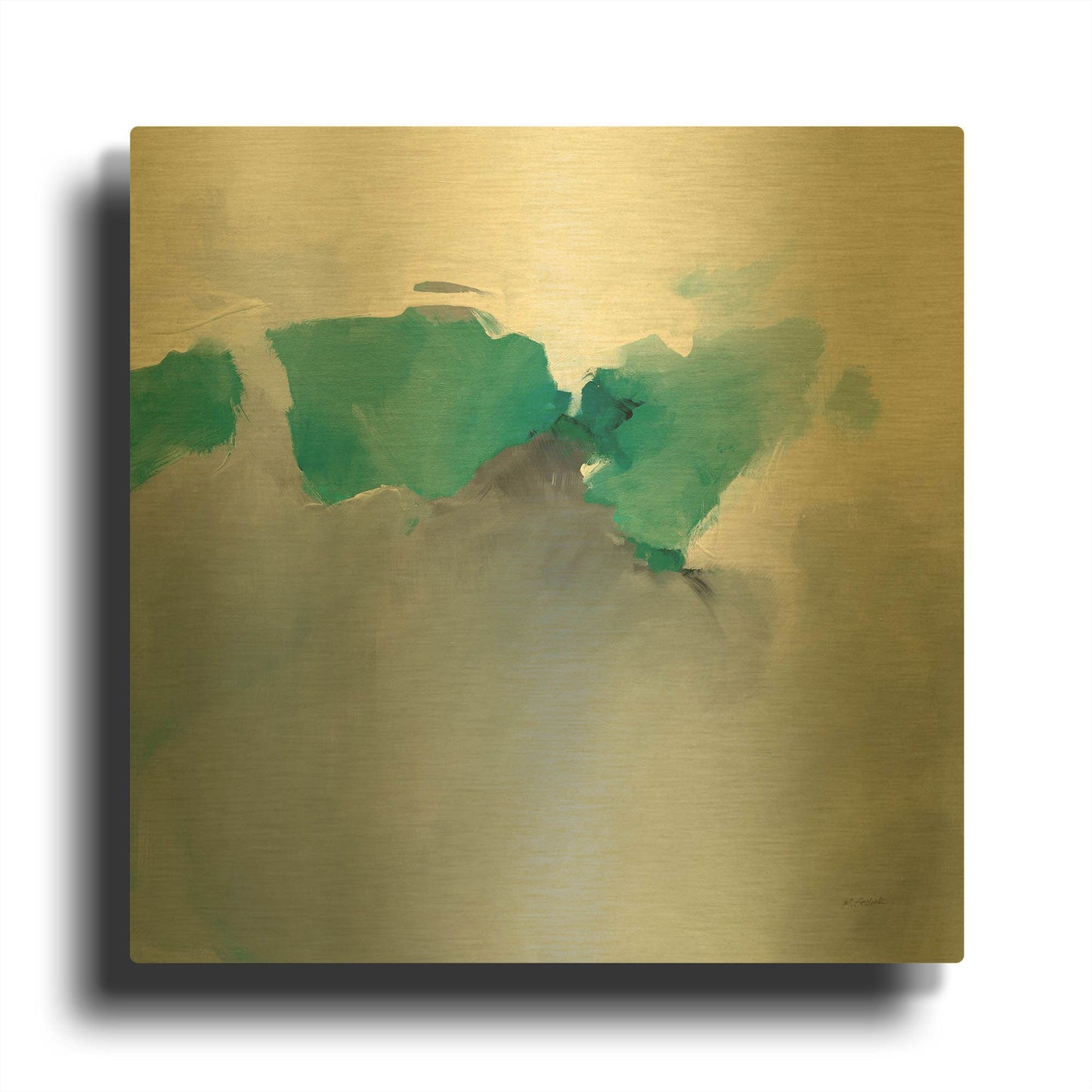 'Dark To Light Peacock' By Mike Schick Gold Metal Wall Art