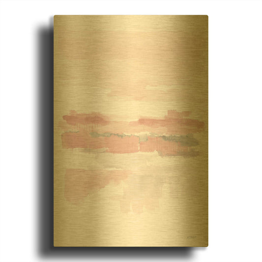 'Blush Wetlands Crop' By Mike Schick Gold Metal Wall Art