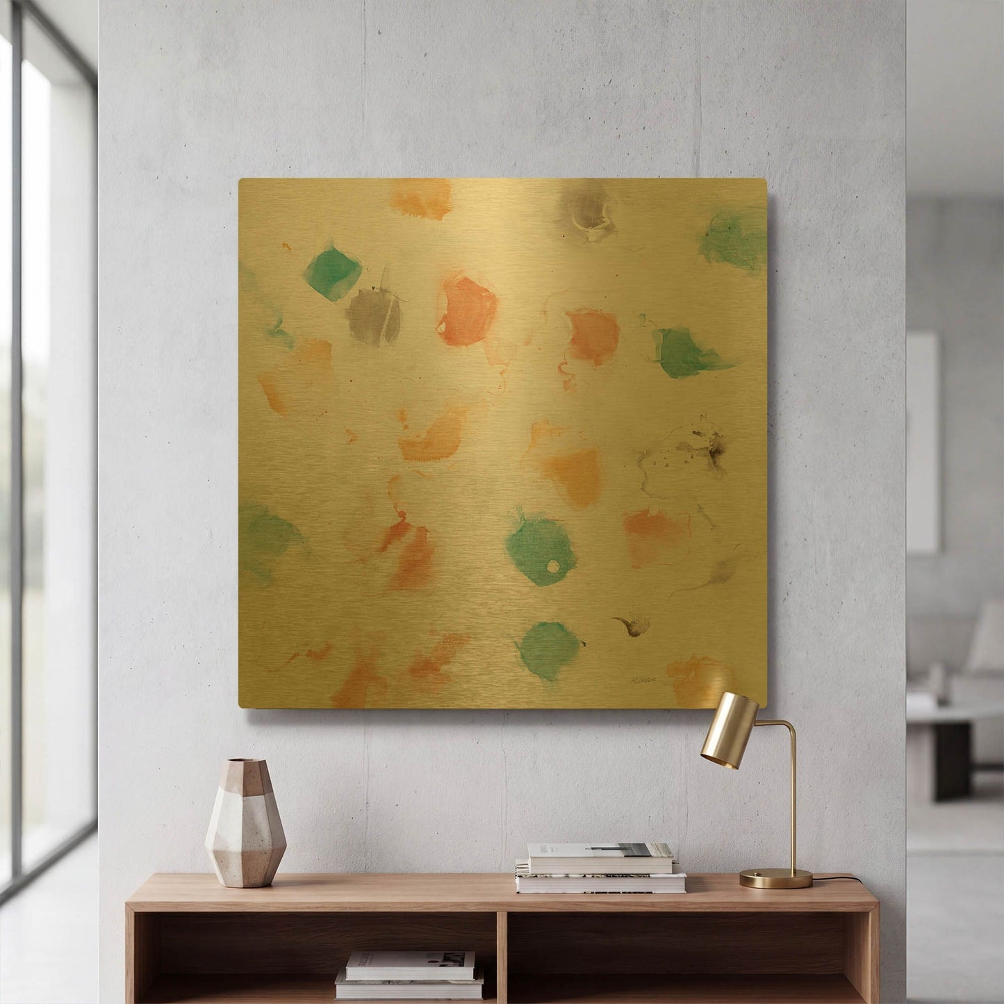 'Sunflower Nougat I' By Mike Schick Gold Metal Wall Art