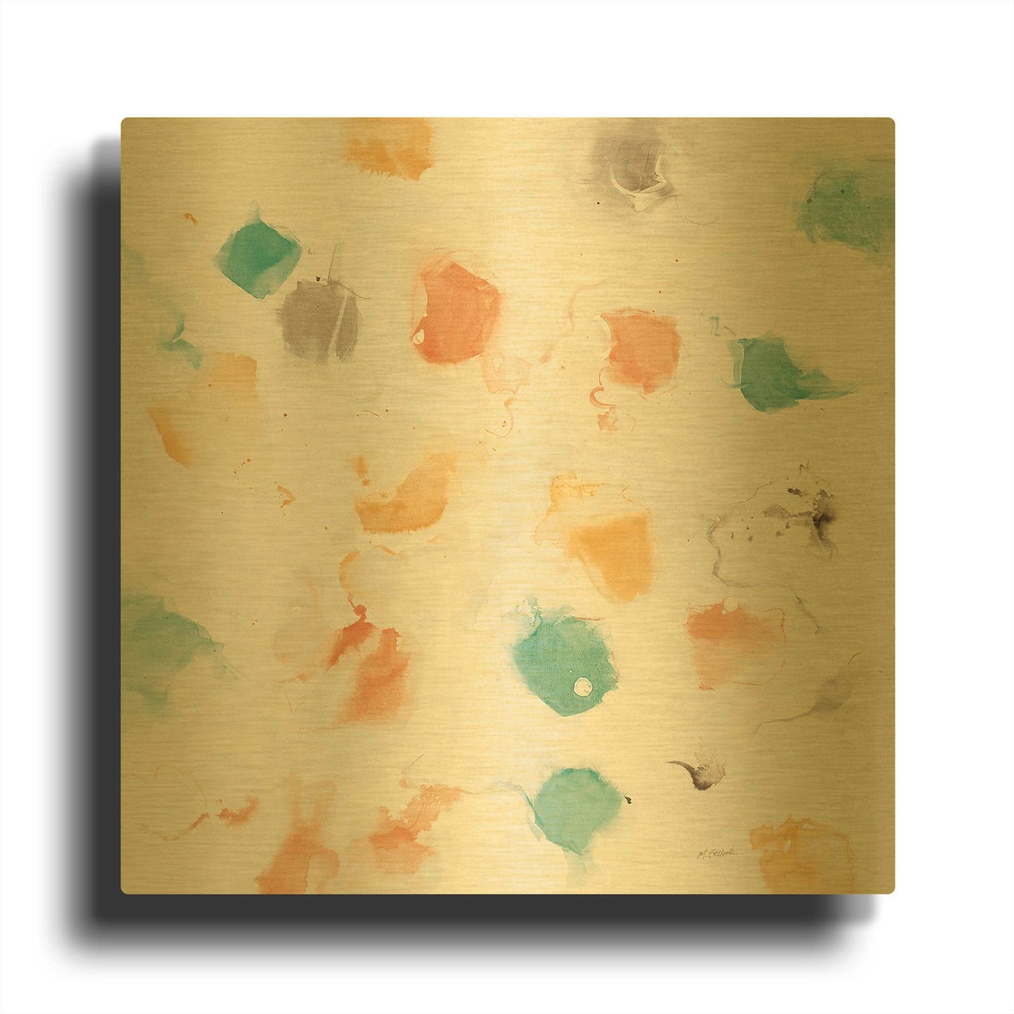 'Sunflower Nougat I' By Mike Schick Gold Metal Wall Art