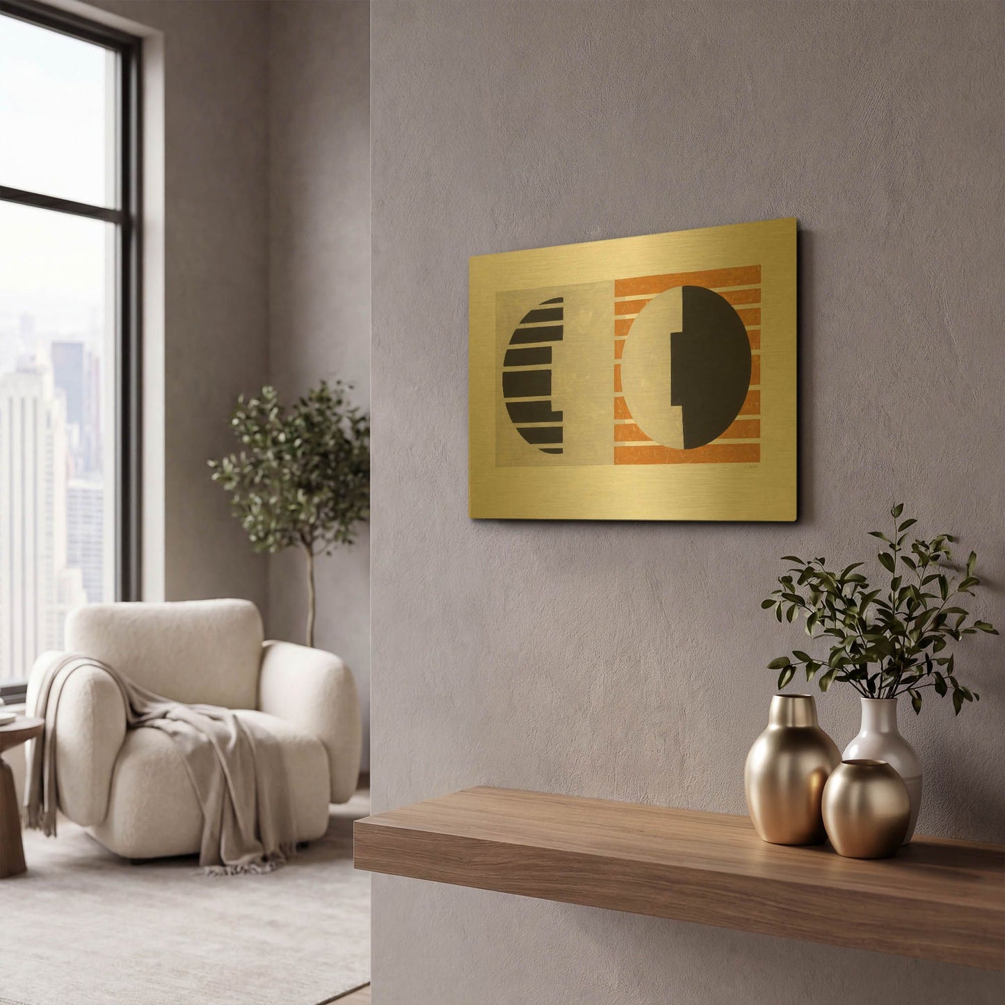 'Latitude' By Mike Schick Gold Metal Wall Art