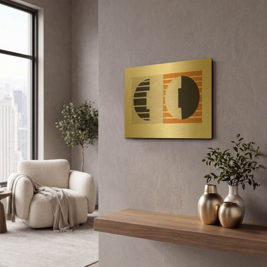 'Latitude' By Mike Schick Gold Metal Wall Art