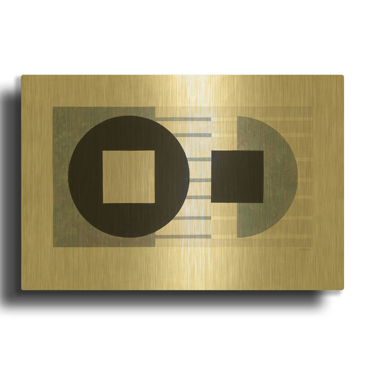 'Laterally Speaking' By Mike Schick Gold Metal Wall Art