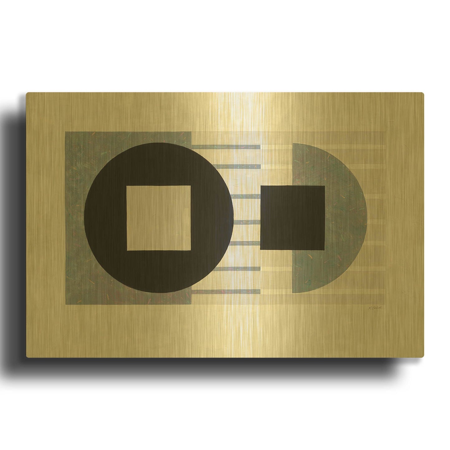 'Laterally Speaking' By Mike Schick Gold Metal Wall Art