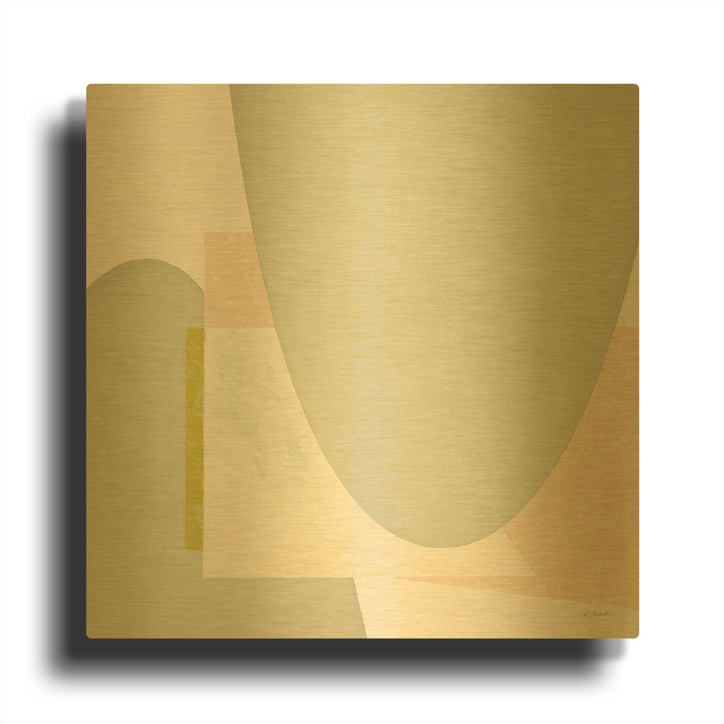 'Blackbird Neutral' By Mike Schick Gold Metal Wall Art