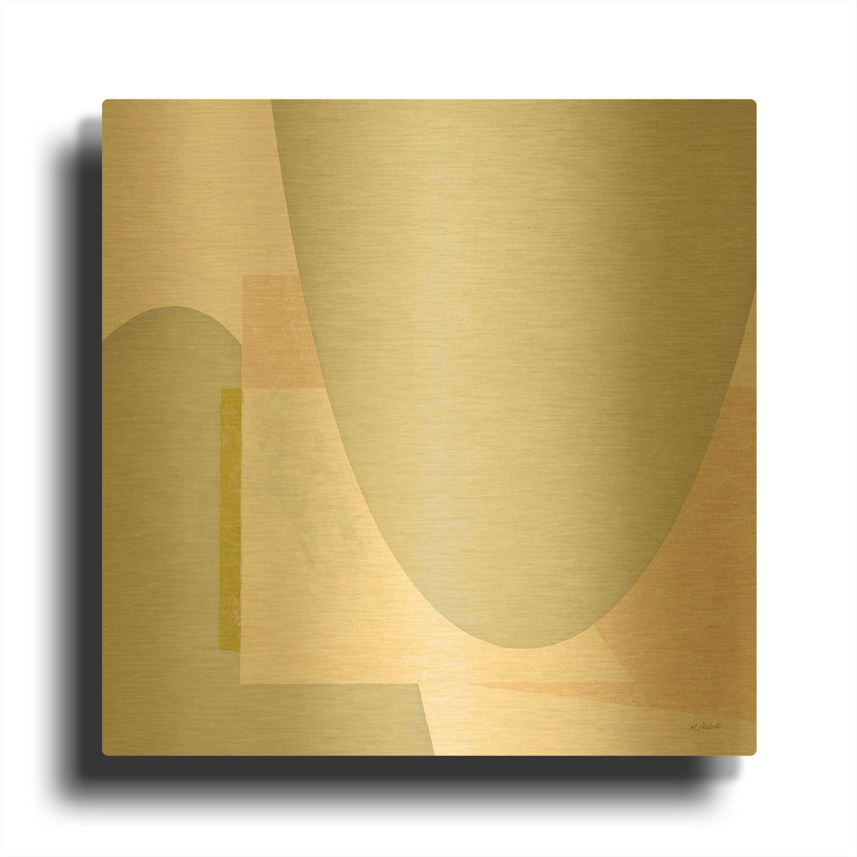 'Blackbird Neutral' By Mike Schick Gold Metal Wall Art