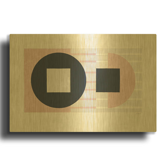 'Laterally Speaking Pink' By Mike Schick Gold Metal Wall Art