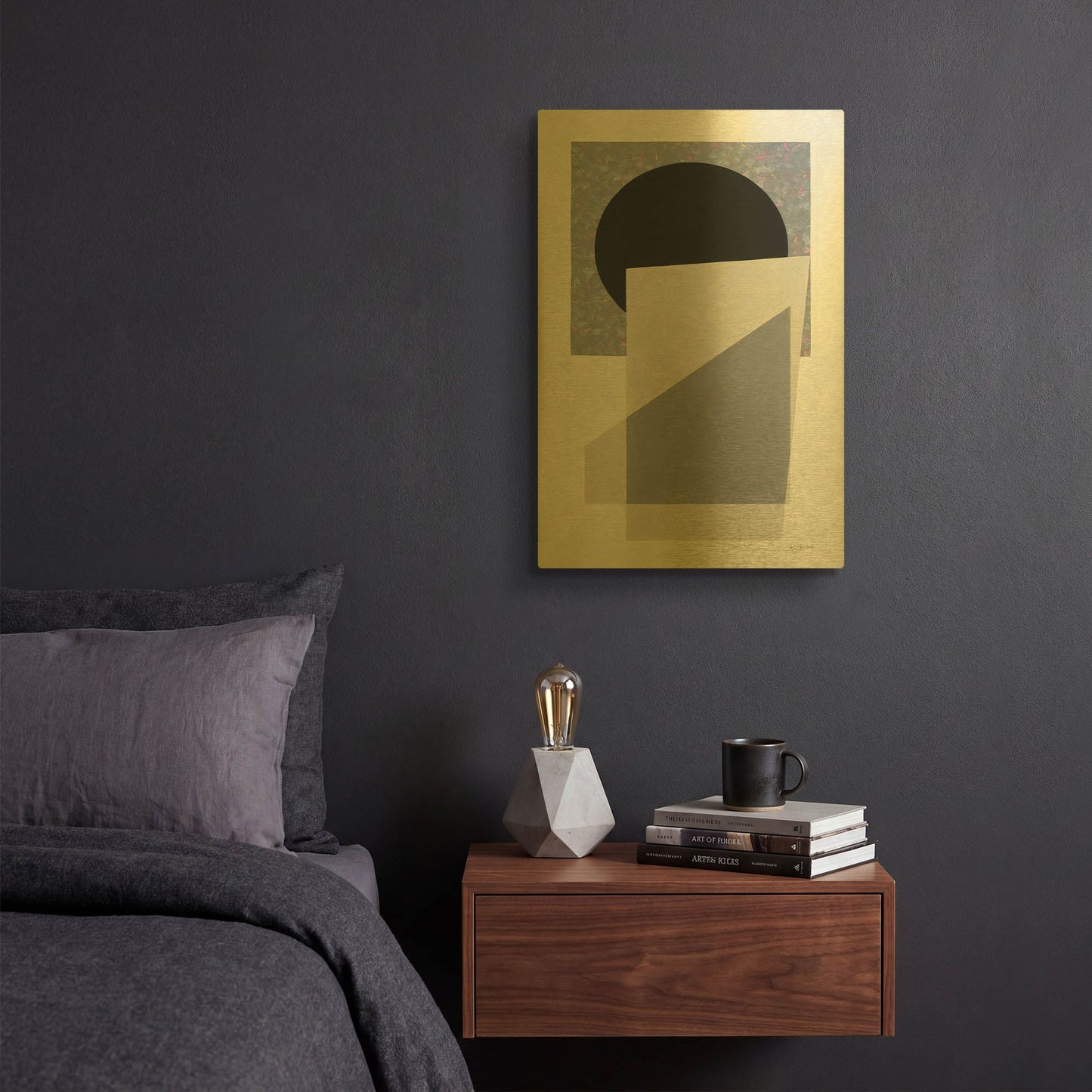 'Full Moon I' By Mike Schick Gold Metal Wall Art