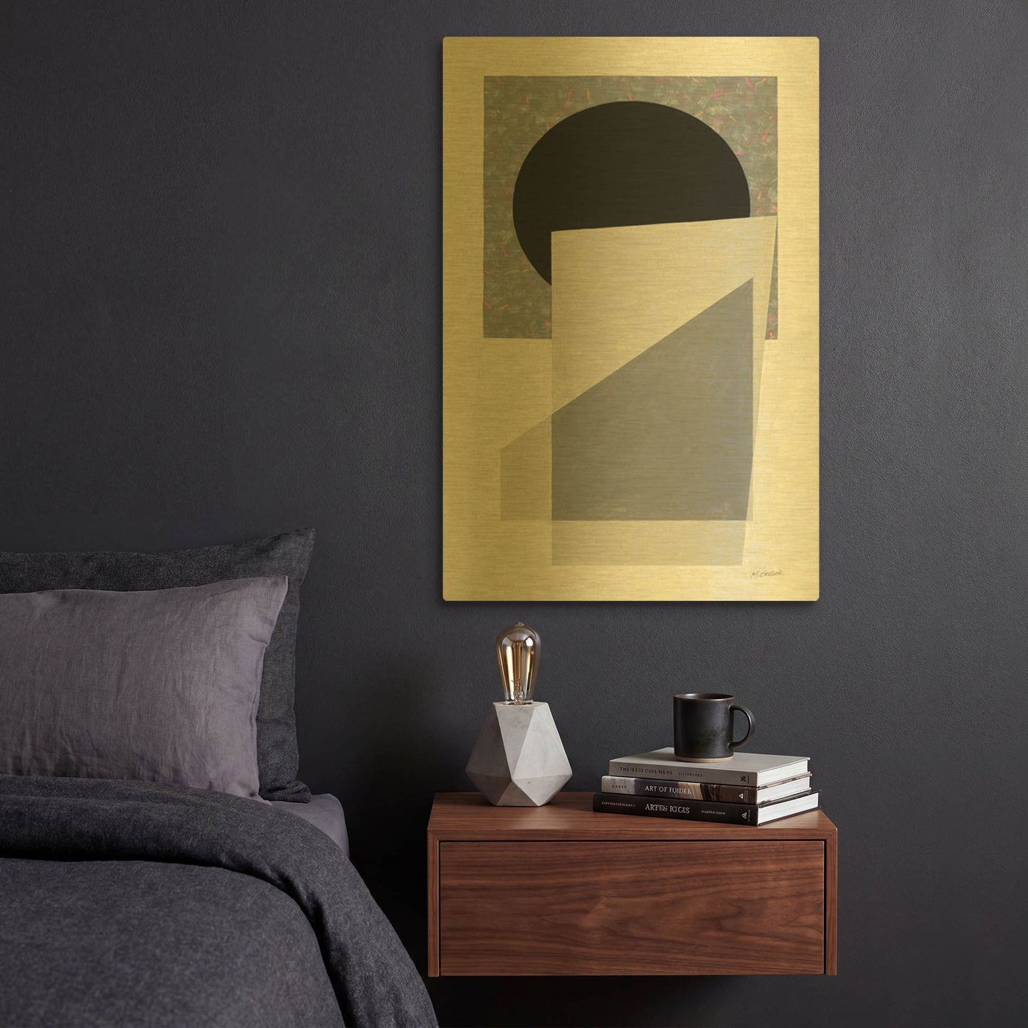 'Full Moon I' By Mike Schick Gold Metal Wall Art