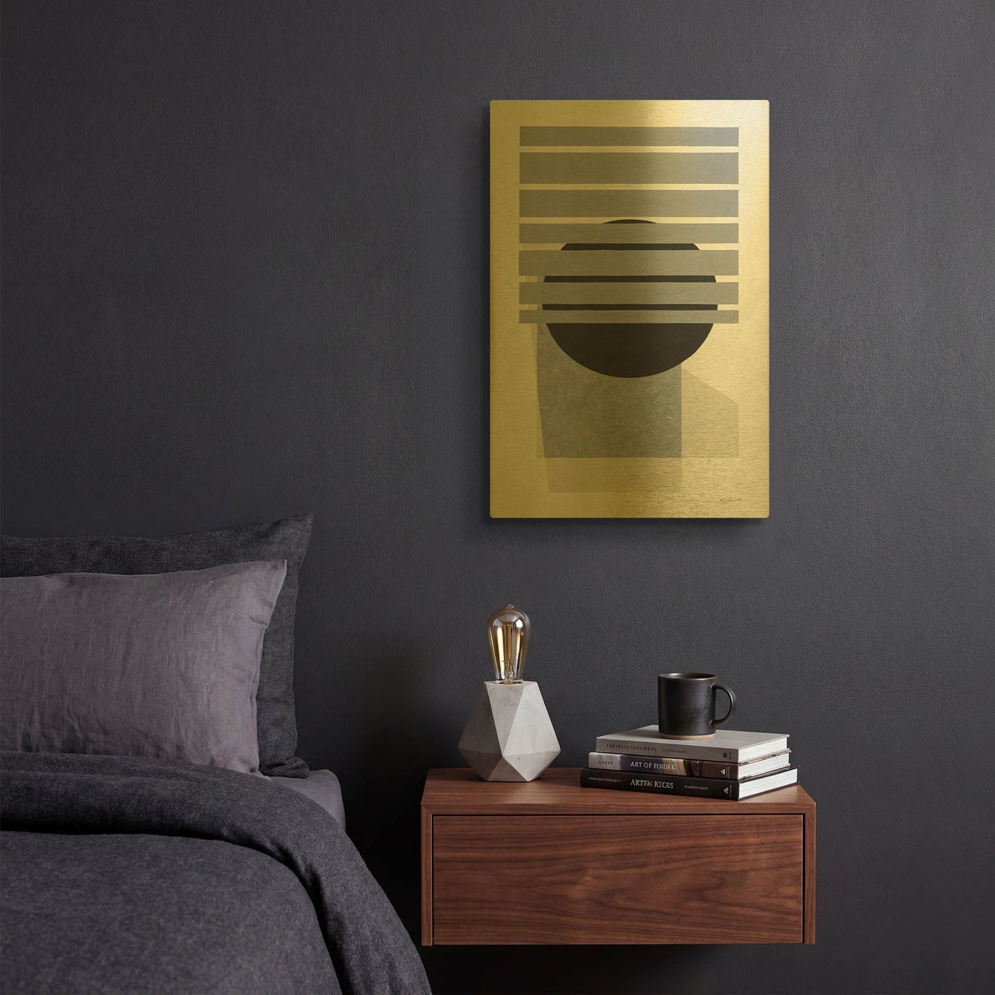 'Full Moon II' By Mike Schick Gold Metal Wall Art