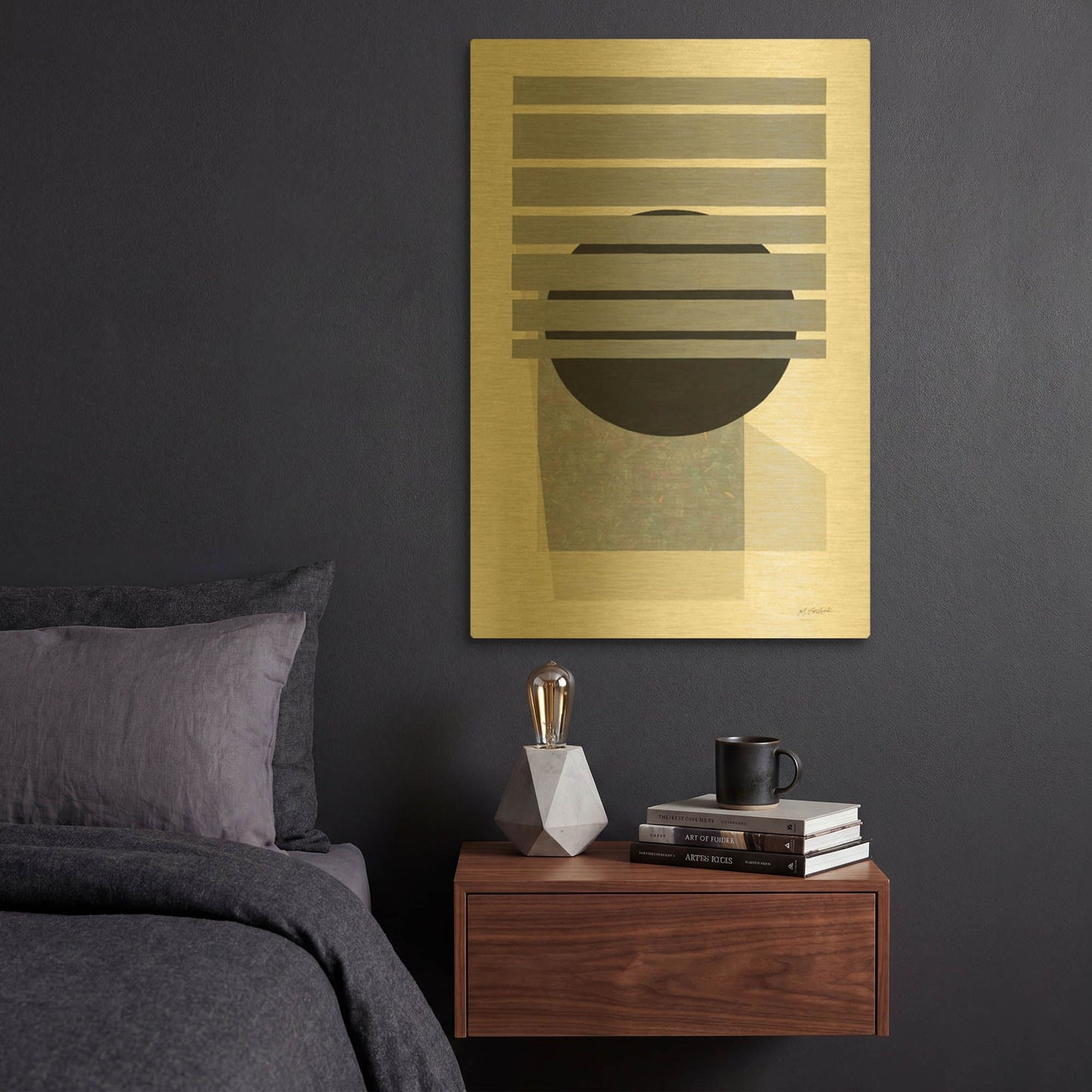 'Full Moon II' By Mike Schick Gold Metal Wall Art