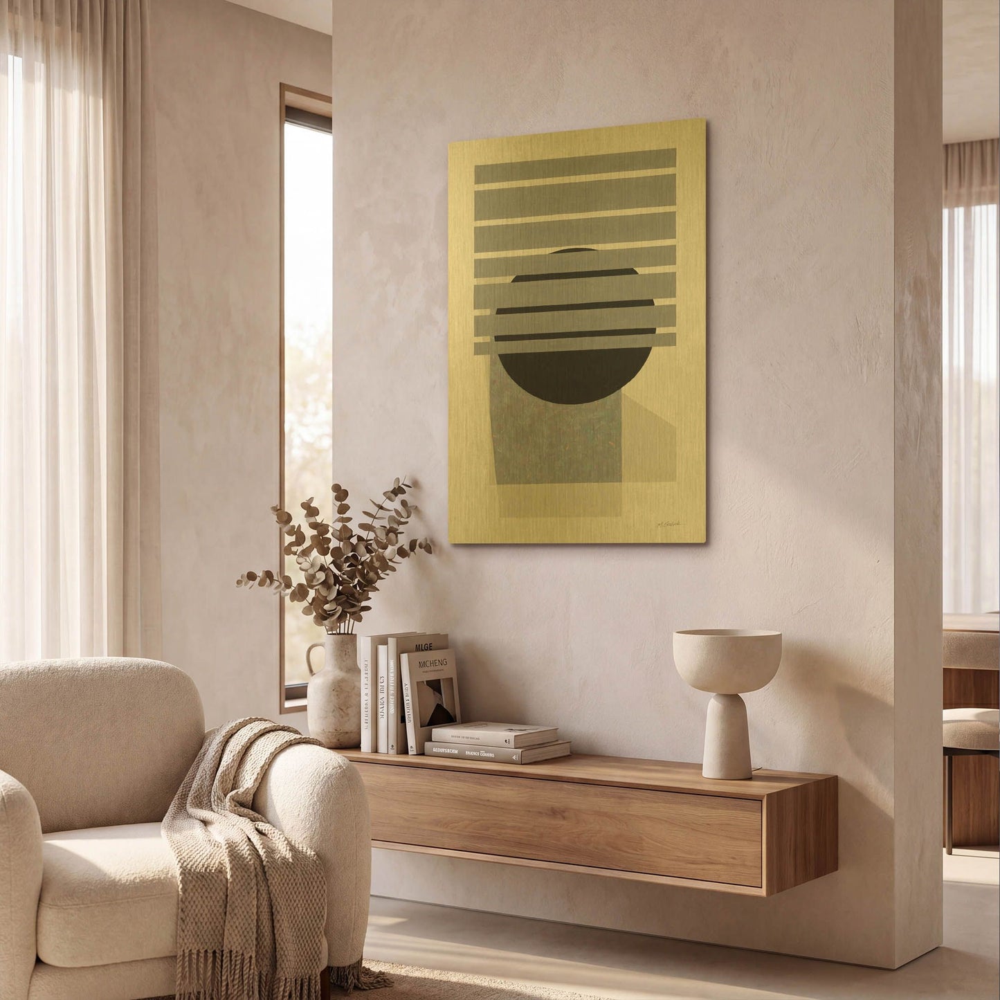 'Full Moon II' By Mike Schick Gold Metal Wall Art