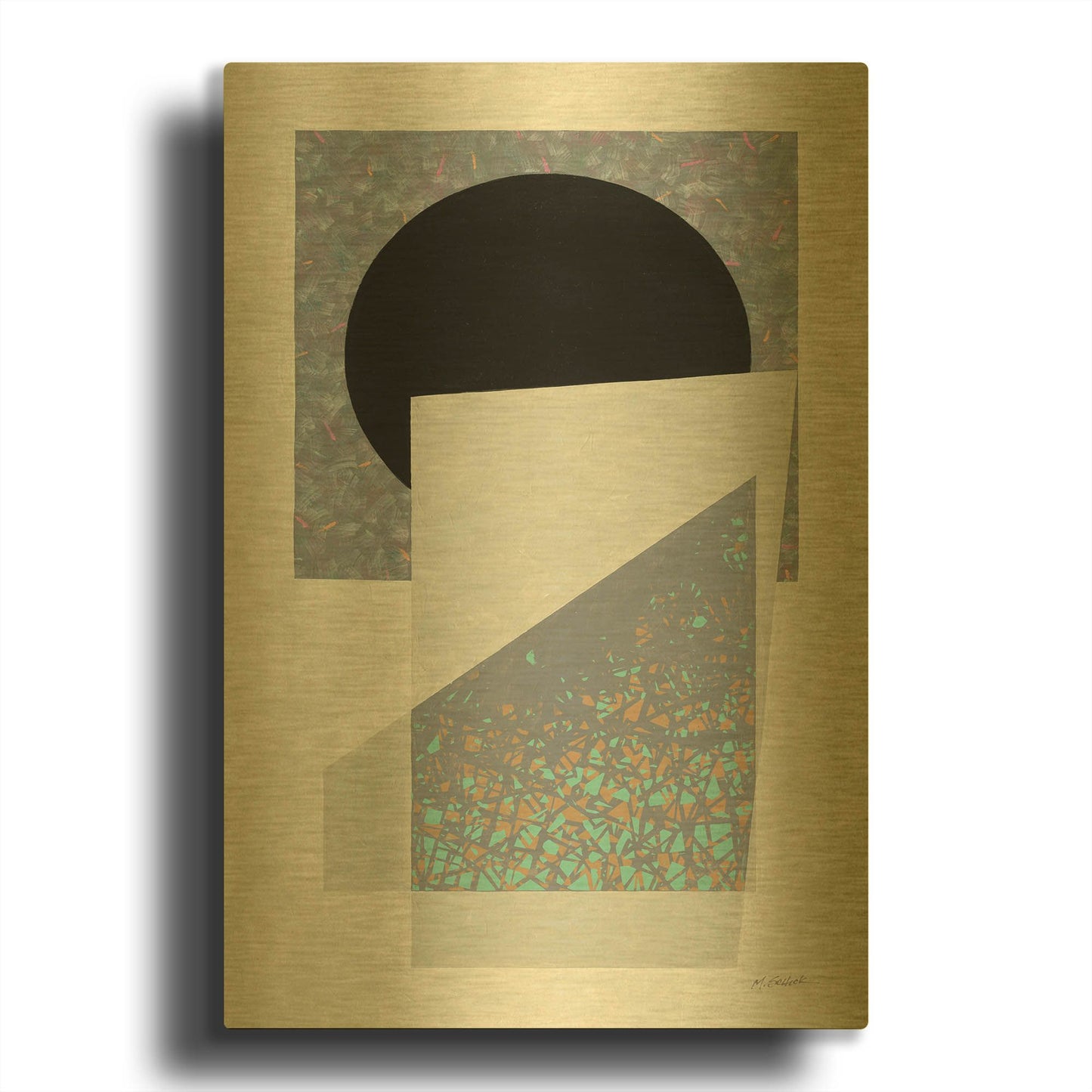 'Full Moon I V2' By Mike Schick Gold Metal Wall Art