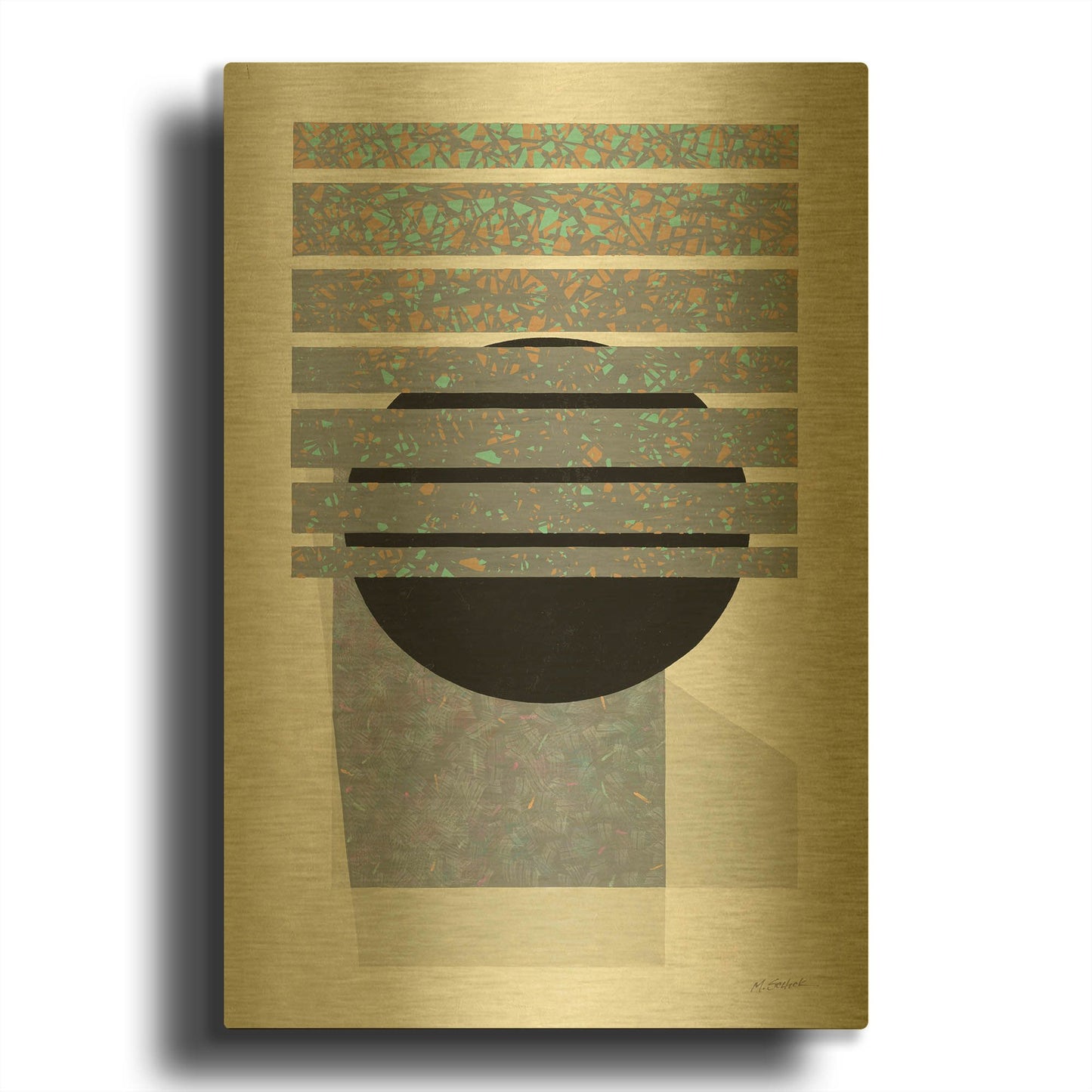 'Full Moon II V2' By Mike Schick Gold Metal Wall Art