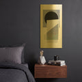 'Full Moon I V2 Panel' By Mike Schick Gold Metal Wall Art