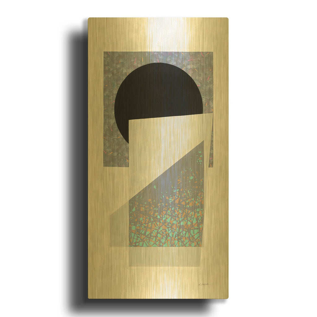 'Full Moon I V2 Panel' By Mike Schick Gold Metal Wall Art