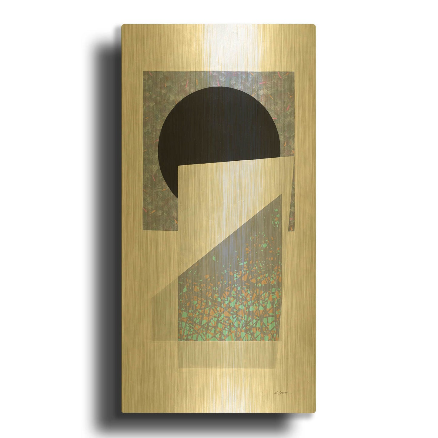 'Full Moon I V2 Panel' By Mike Schick Gold Metal Wall Art