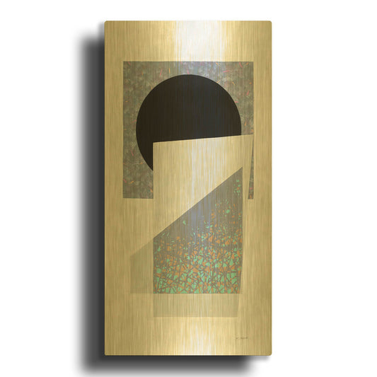 'Full Moon I V2 Panel' By Mike Schick Gold Metal Wall Art