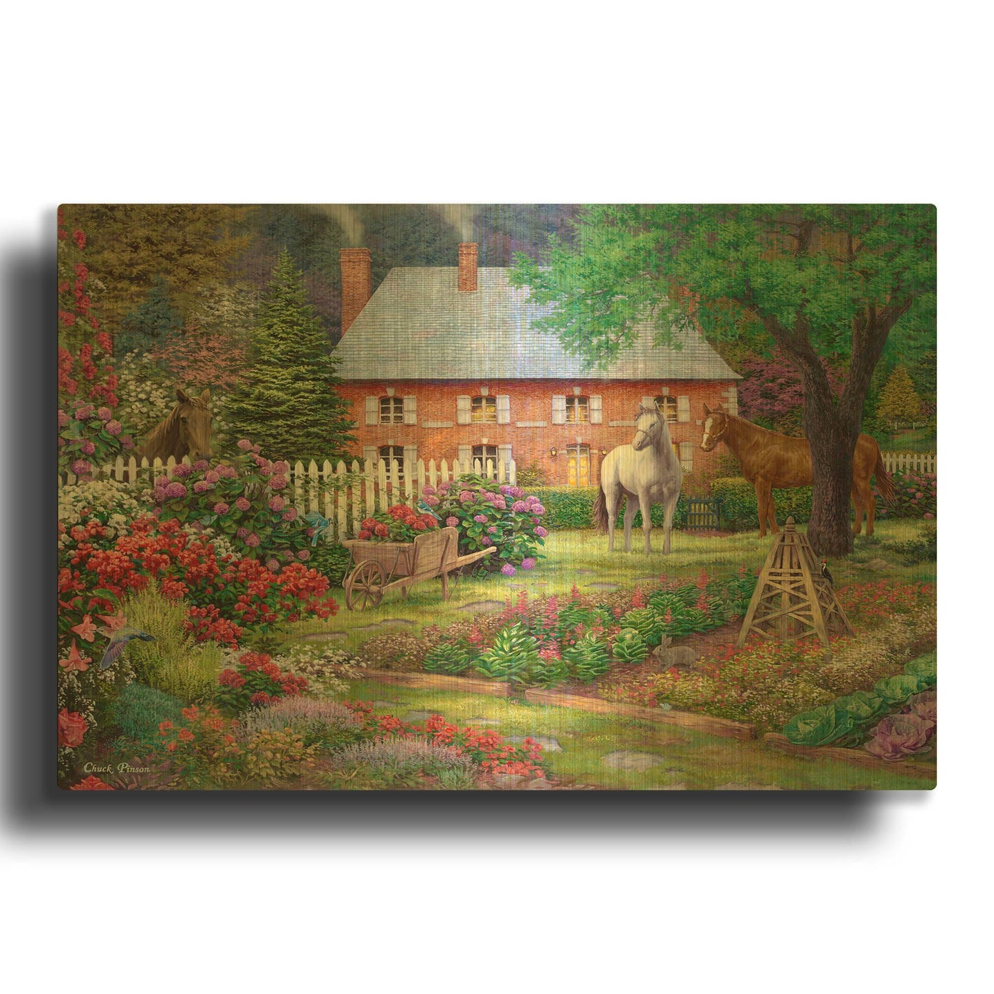 'The Sweet Garden' By Chuck Pinson Gold Metal Wall Art