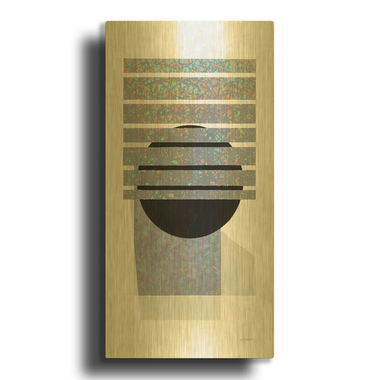 'Full Moon II V2 Panel' By Mike Schick Gold Metal Wall Art