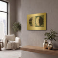'Latitude Green' By Mike Schick Gold Metal Wall Art
