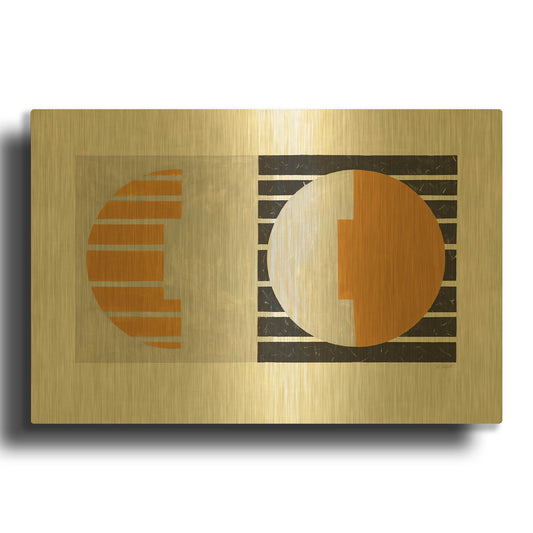 'Latitude V2' By Mike Schick Gold Metal Wall Art