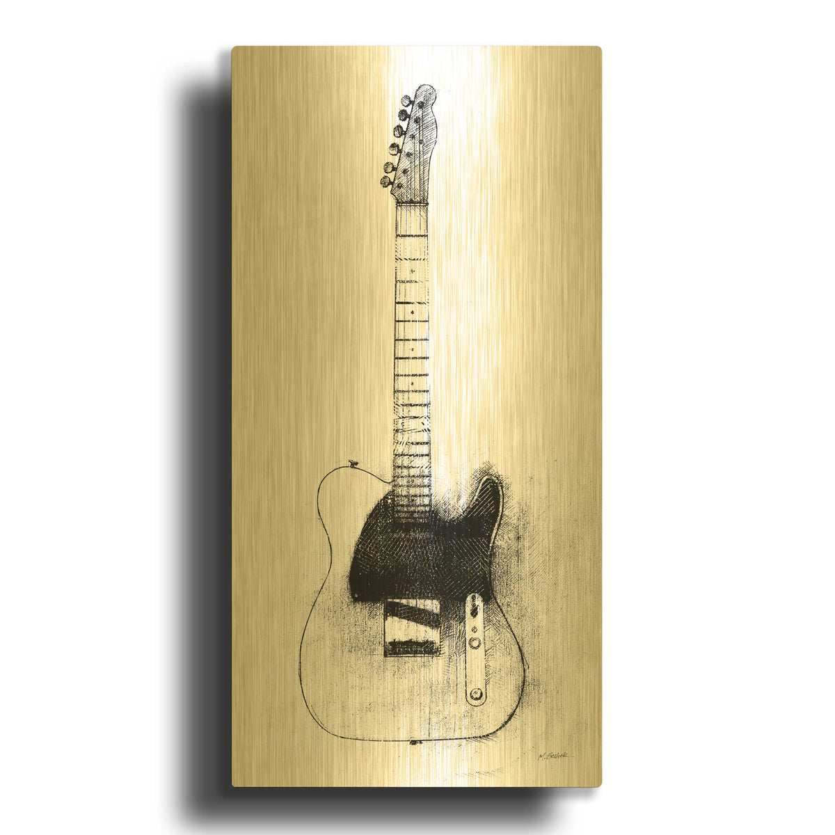 'Garage Band I' By Mike Schick Gold Metal Wall Art