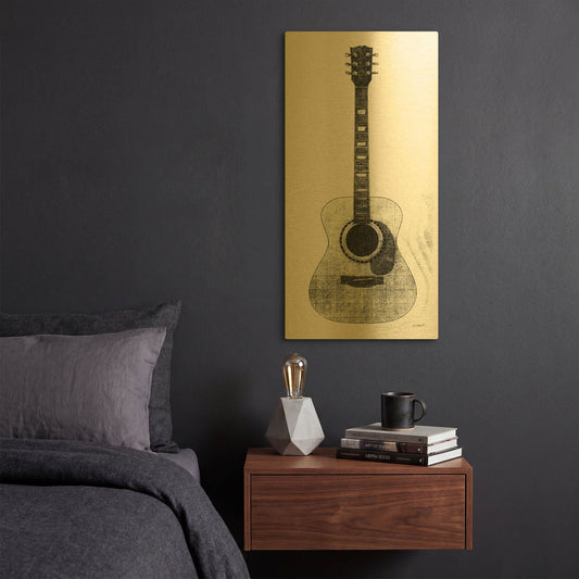 'Garage Band II' By Mike Schick Gold Metal Wall Art