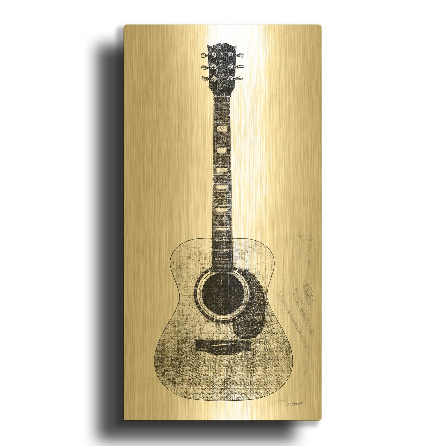 'Garage Band II' By Mike Schick Gold Metal Wall Art