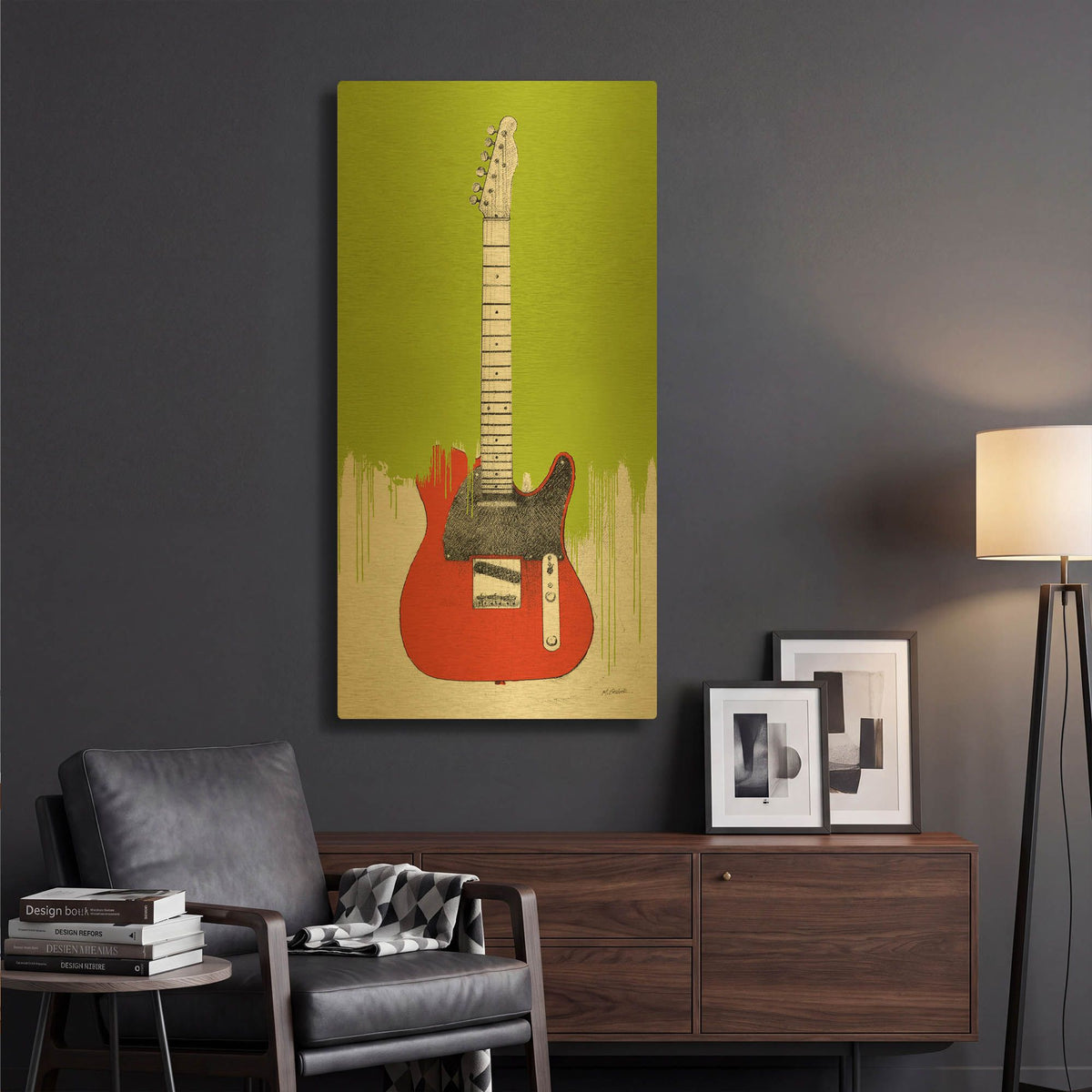 'Garage Band I Paint' By Mike Schick Gold Metal Wall Art