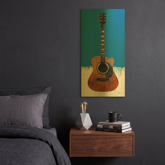 'Garage Band II Paint' By Mike Schick Gold Metal Wall Art