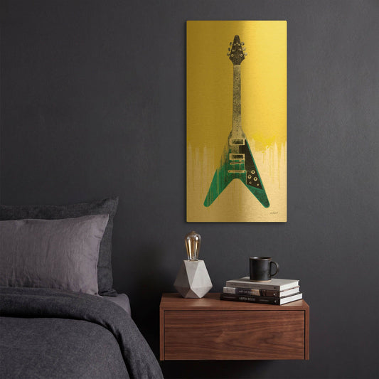 'Garage Band III Paint' By Mike Schick Gold Metal Wall Art