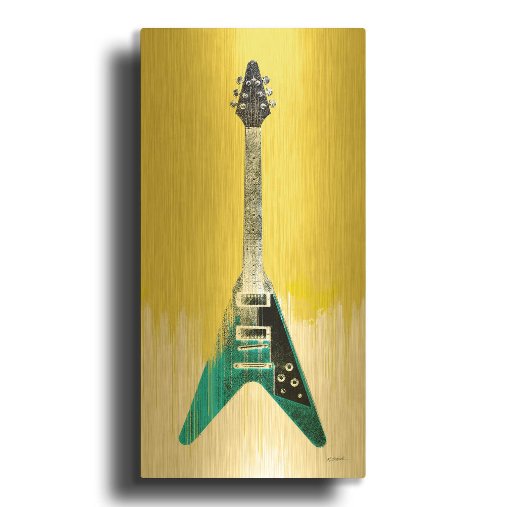 'Garage Band III Paint' By Mike Schick Gold Metal Wall Art