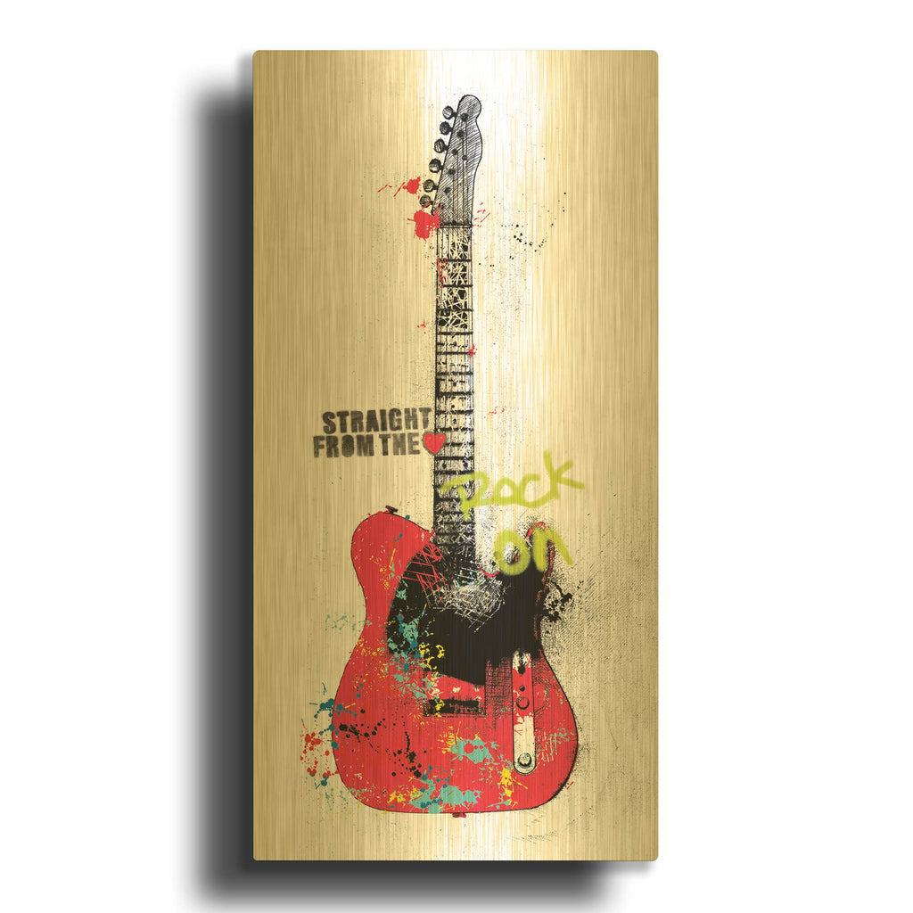 'Garage Band I Graffiti' By Mike Schick Gold Metal Wall Art