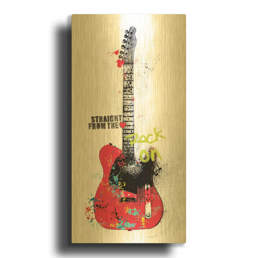 'Garage Band I Graffiti' By Mike Schick Gold Metal Wall Art
