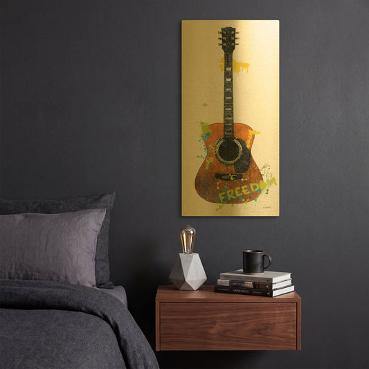 'Garage Band II Graffiti' By Mike Schick Gold Metal Wall Art