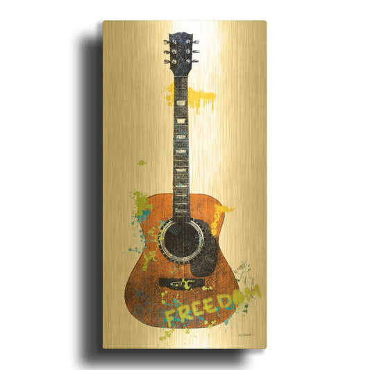 'Garage Band II Graffiti' By Mike Schick Gold Metal Wall Art