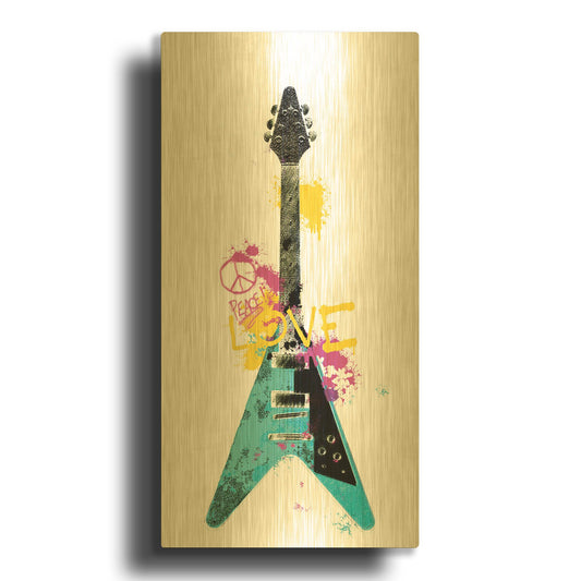 'Garage Band III Graffiti' By Mike Schick Gold Metal Wall Art