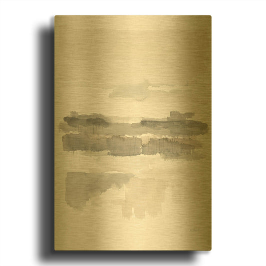 'Neutral Wetlands Crop' By Mike Schick Gold Metal Wall Art