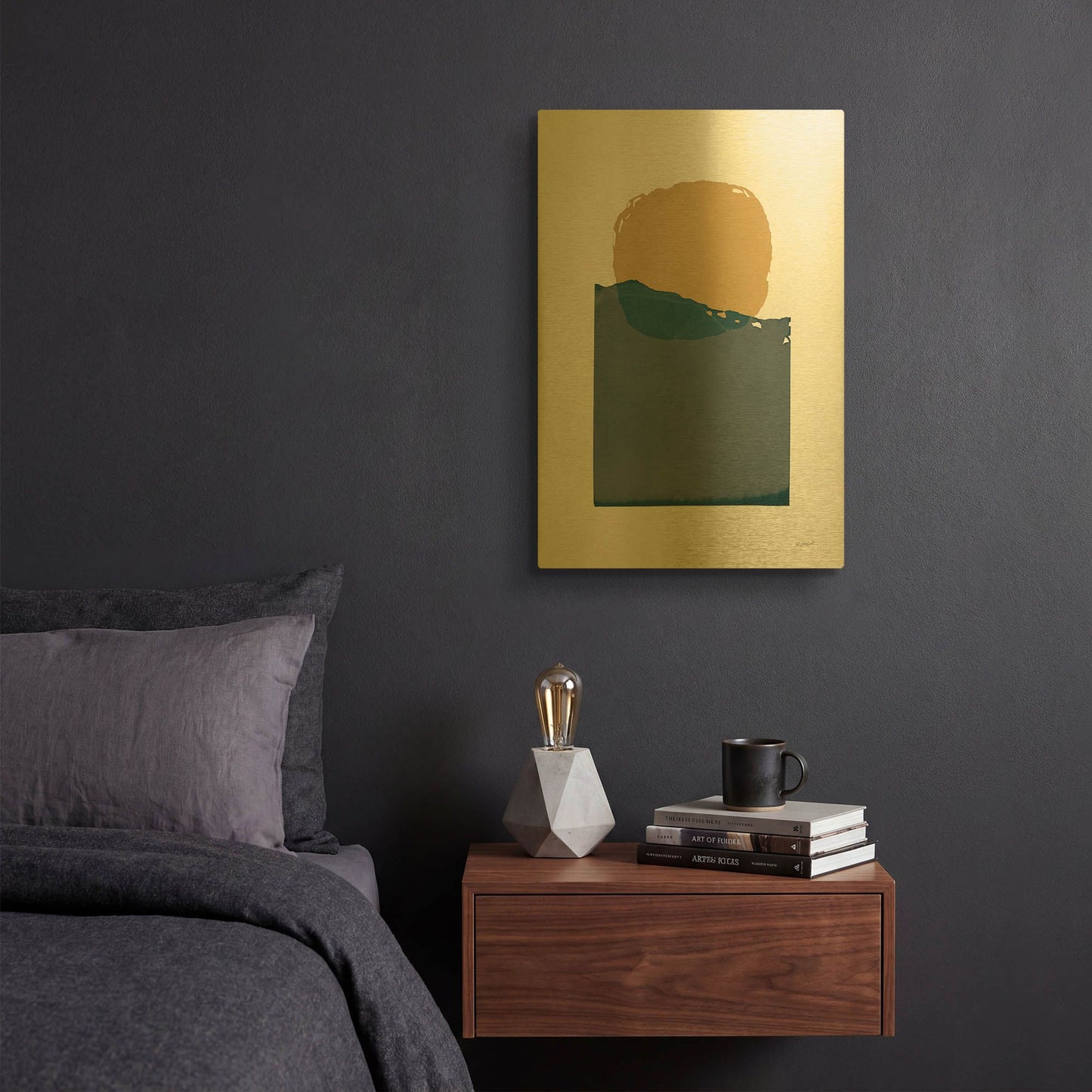 'Buoyant Dark' By Mike Schick Gold Metal Wall Art